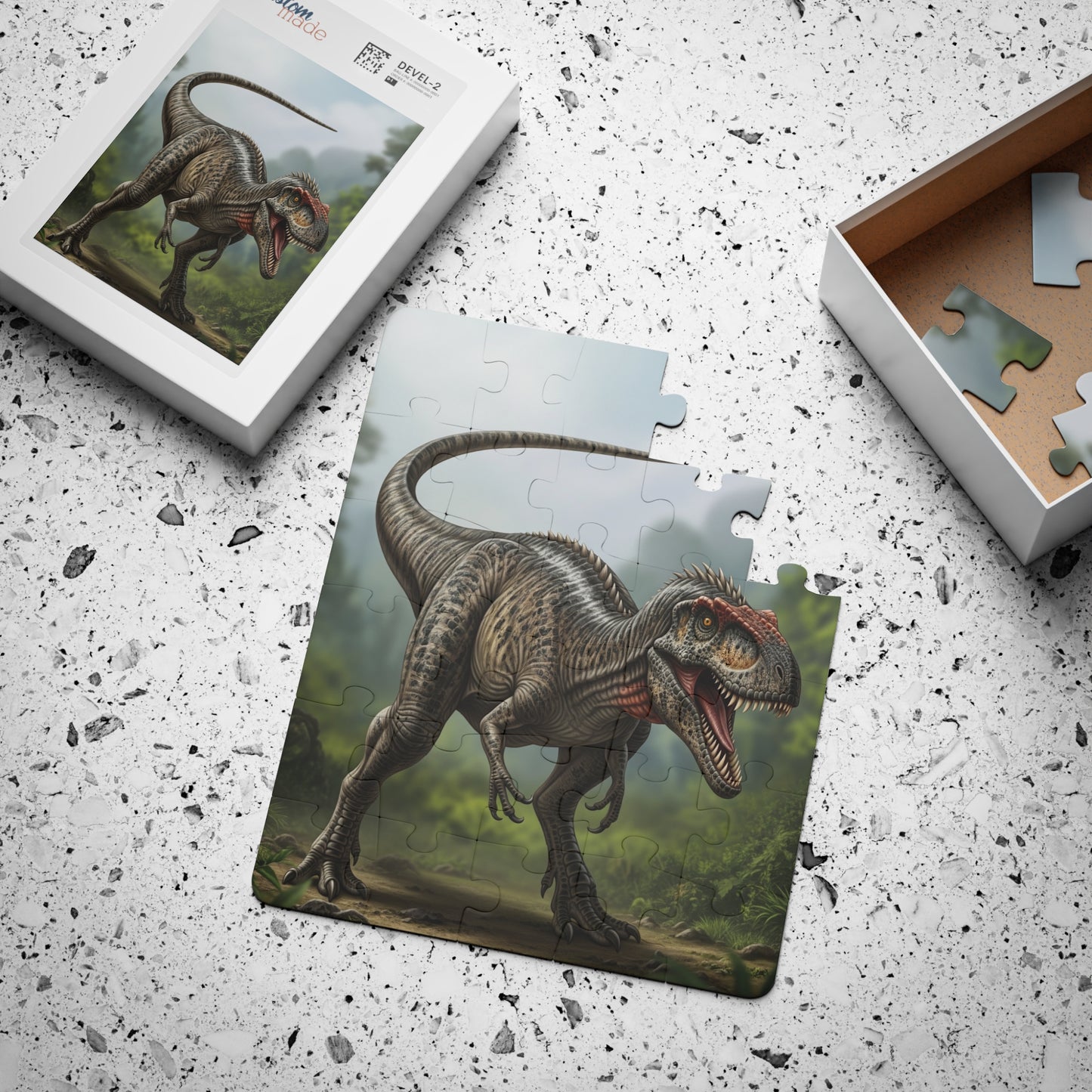 Allosaurus Jurassic Dinosaur 30-Piece Kids' Puzzle, Fun Educational Gift for Children, Perfect for Birthdays, Family Game Night