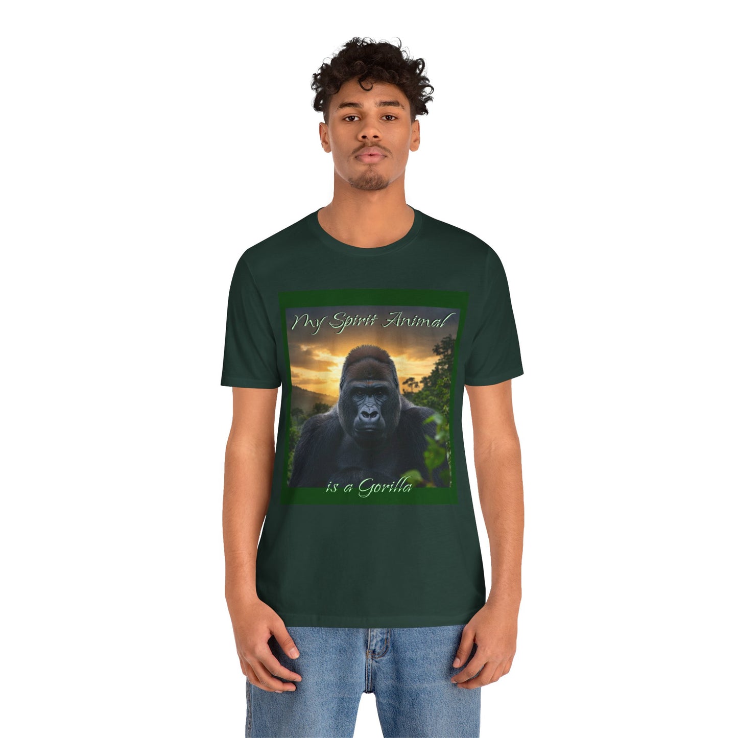 'My Spirit Animal is a Gorilla' T-Shirt - Beautiful Unisex Jersey Tee for Animal Lovers, Conservationists - Schmartypants