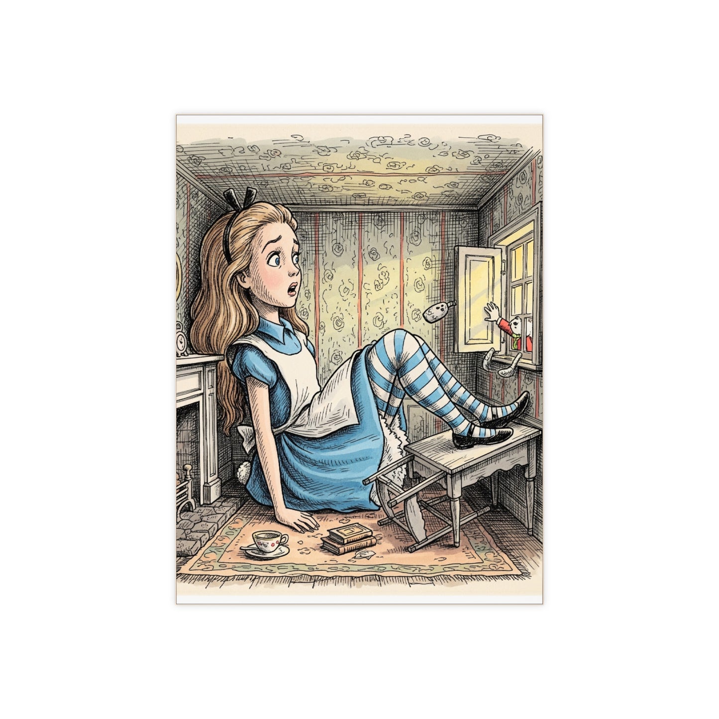 Whimsical Alice in Wonderland Ceramic Photo Tile, Home Decor, Unique Gift, Nursery Wall Art, Fantasy Art