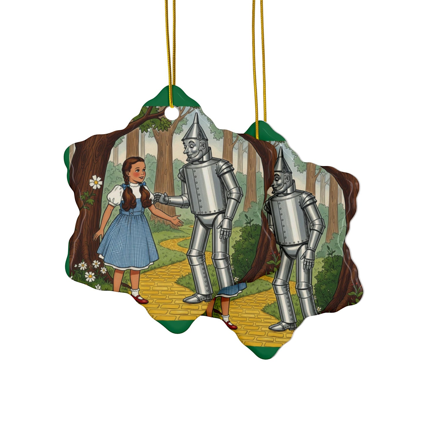 Whimsical Ceramic Ornaments, Wizard of Oz Decor, Holiday Tree Decorations, Unique Gifts for Kids, Magical Keepsakes, 2-Sided Print