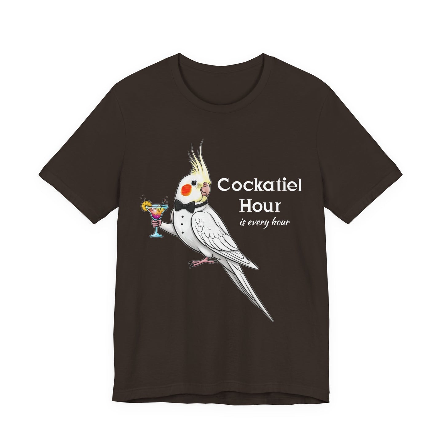 Cockatiel Hour Unisex Tee - Fun Bird Lover T-Shirt, Casual Wear, Gift for Bird Enthusiasts, Animal Lover Gift, Unique Graphic Tee