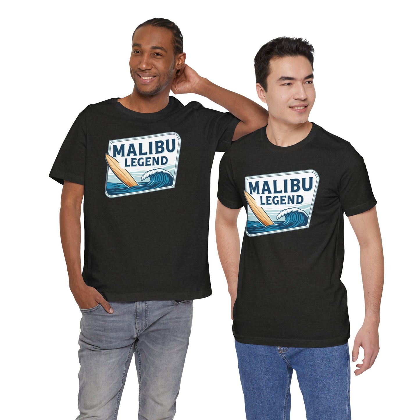 Malibu Legend Surf Tee | Unisex Jersey Short Sleeve Shirt, Beachwear, Summer Vibes, Surfing Gift, California Style, Malibu Souvenir Tee