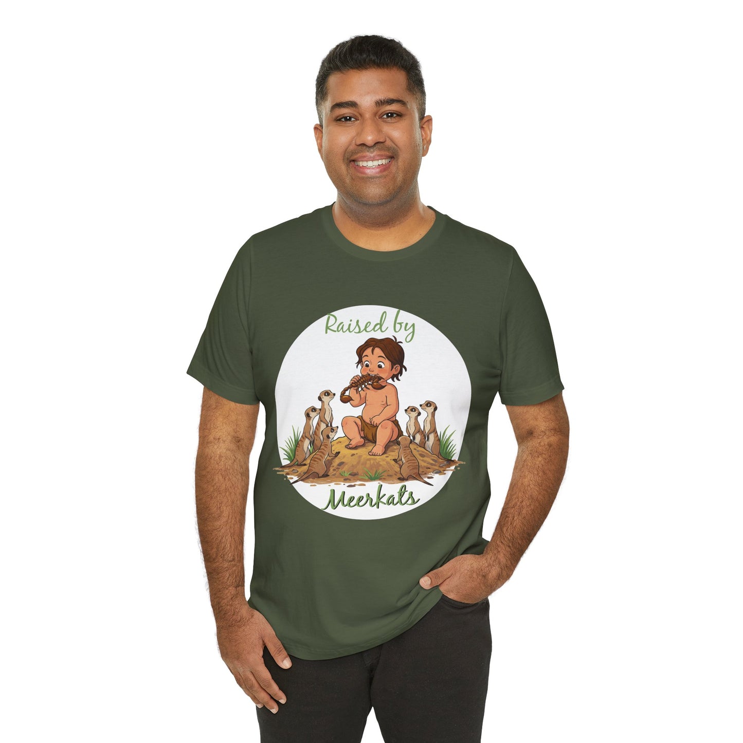 Funny 'Raised by Meerkats' Unisex Tee for Meerkat and Wildlife Lovers - Schmartypants