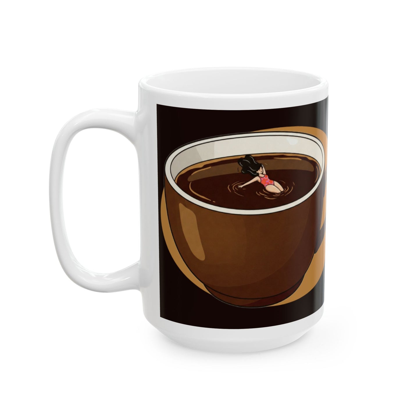 Coffee Lover's Ceramic Mug - "If The River Was Coffee, I'd Be a Diving Duck" Quote - Perfect Funny Gift for Coffee Enthusiasts - Women's Version - Schmartypants