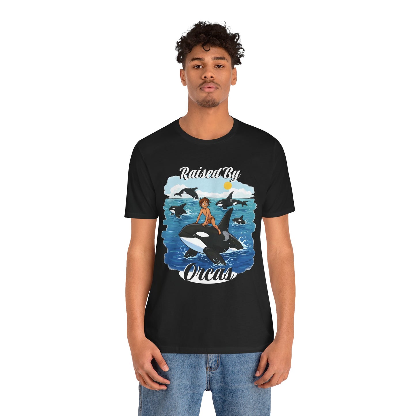 Funny 'Raised by Orca's' Tee - Perfect for Ocean Lovers, Beach Days, Summer Vacations, Gift for Marine Life Enthusiasts, Cute Animal Shirt