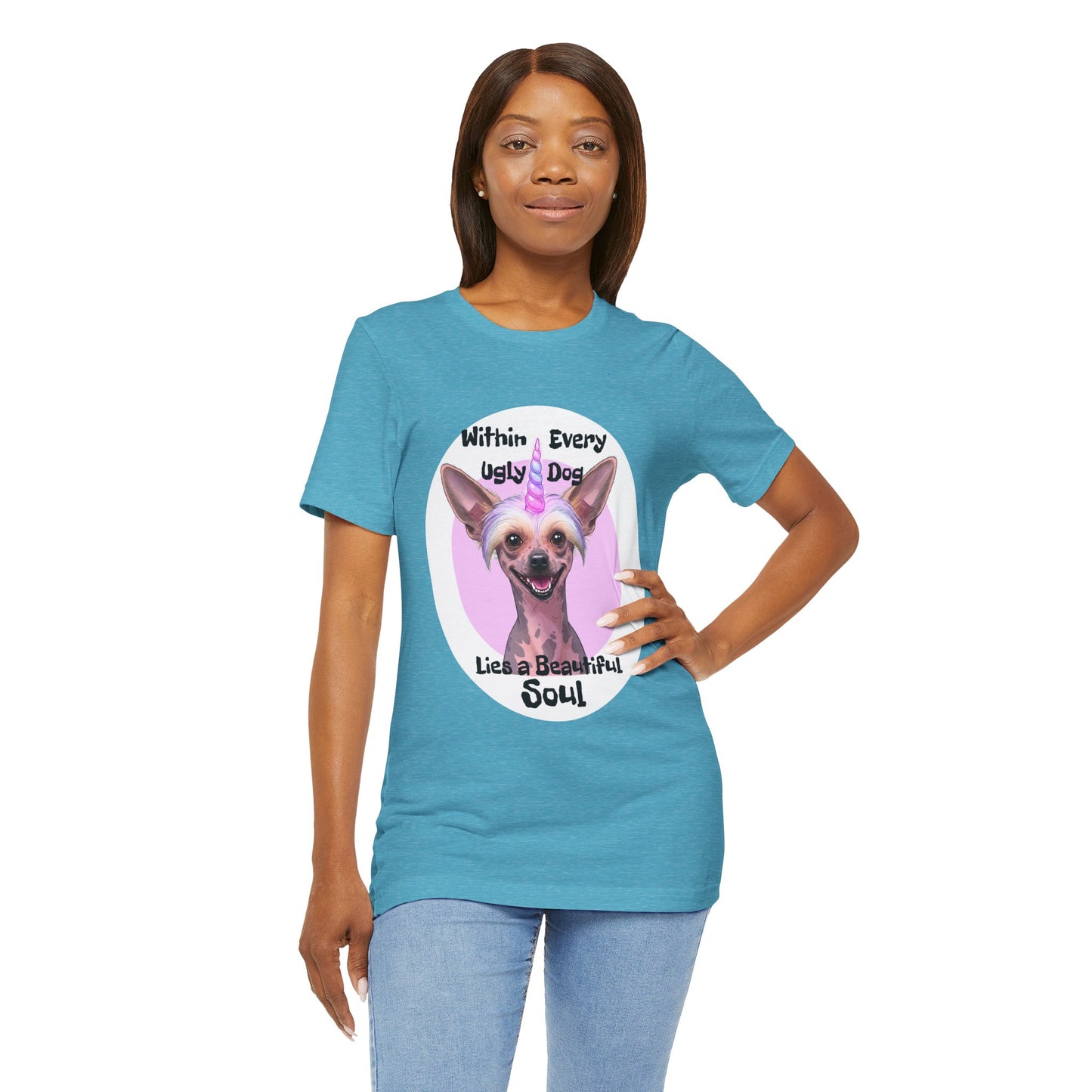 Funny Dog Lover Tee - "Within Every Ugly Dog Lies A Beautiful Soul" Shirt - Chinese Crested Lovers - Schmartypants