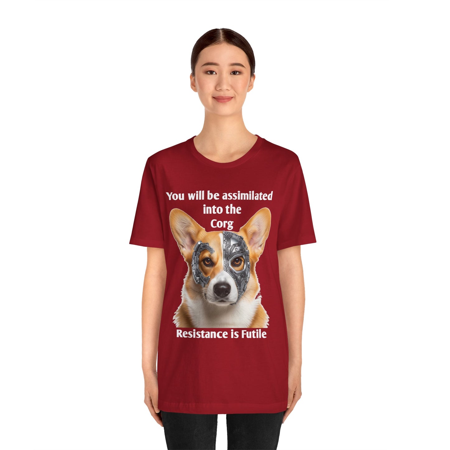 Star Trek Corgi Unisex Tee, Borg Implants, Resistance is Futile, Funny Gift for Corgi Lovers, Trekkies, Trekkie Conventions, Dog Park