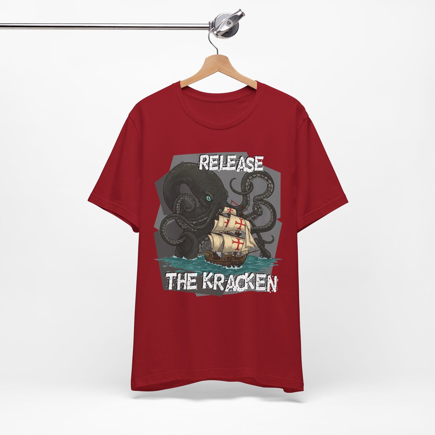 'Release The Kraken!' Tee - Unisex Short Sleeve Shirt, Nautical Tees, Pirate Fashion, Ocean Lover Gift, Funny T-Shirt, Sea Creature Shirt, Great for Gamers - Schmartypants