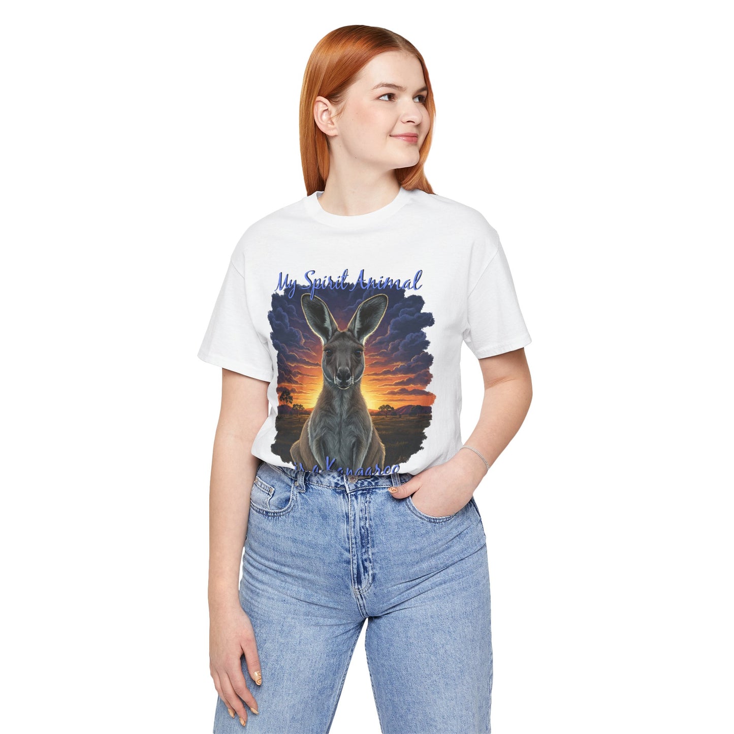 'My Spirit Animal is a Kangaroo' Tee - Unisex Jersey Short Sleeve T-Shirt for Wildlife Lovers, Aussies - Schmartypants