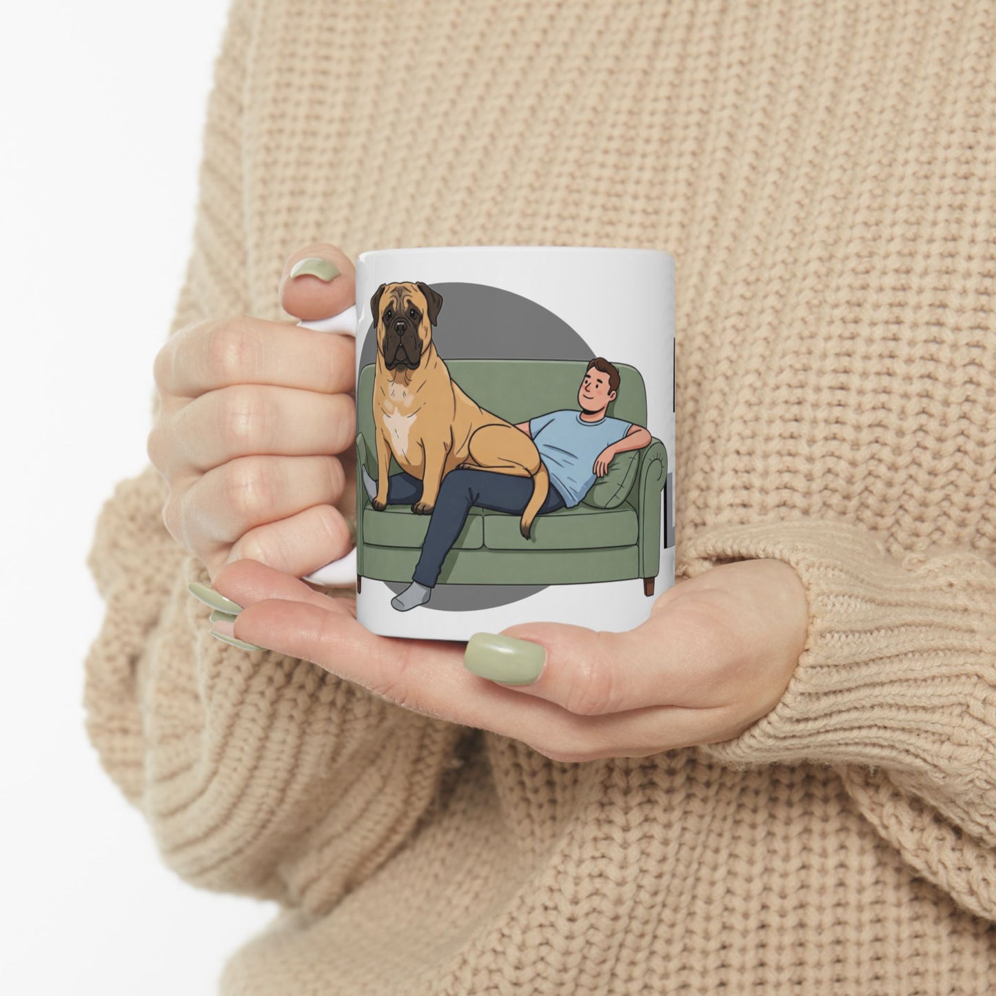 Cozy Mastiff Lover's Ceramic Mug - Perfect Gift for Mastiff Dog Owners, Funny Coffee Cup, Home Decor, Pet Lover Gift, Relaxation Mug - Schmartypants