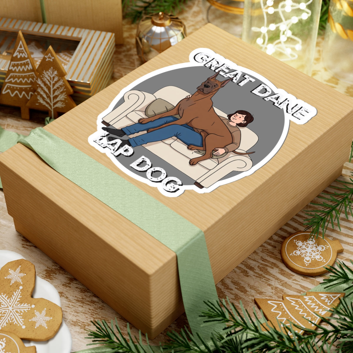 Great Dane Lap Dog, Hilarious Kiss-Cut Stickers - Schmartypants