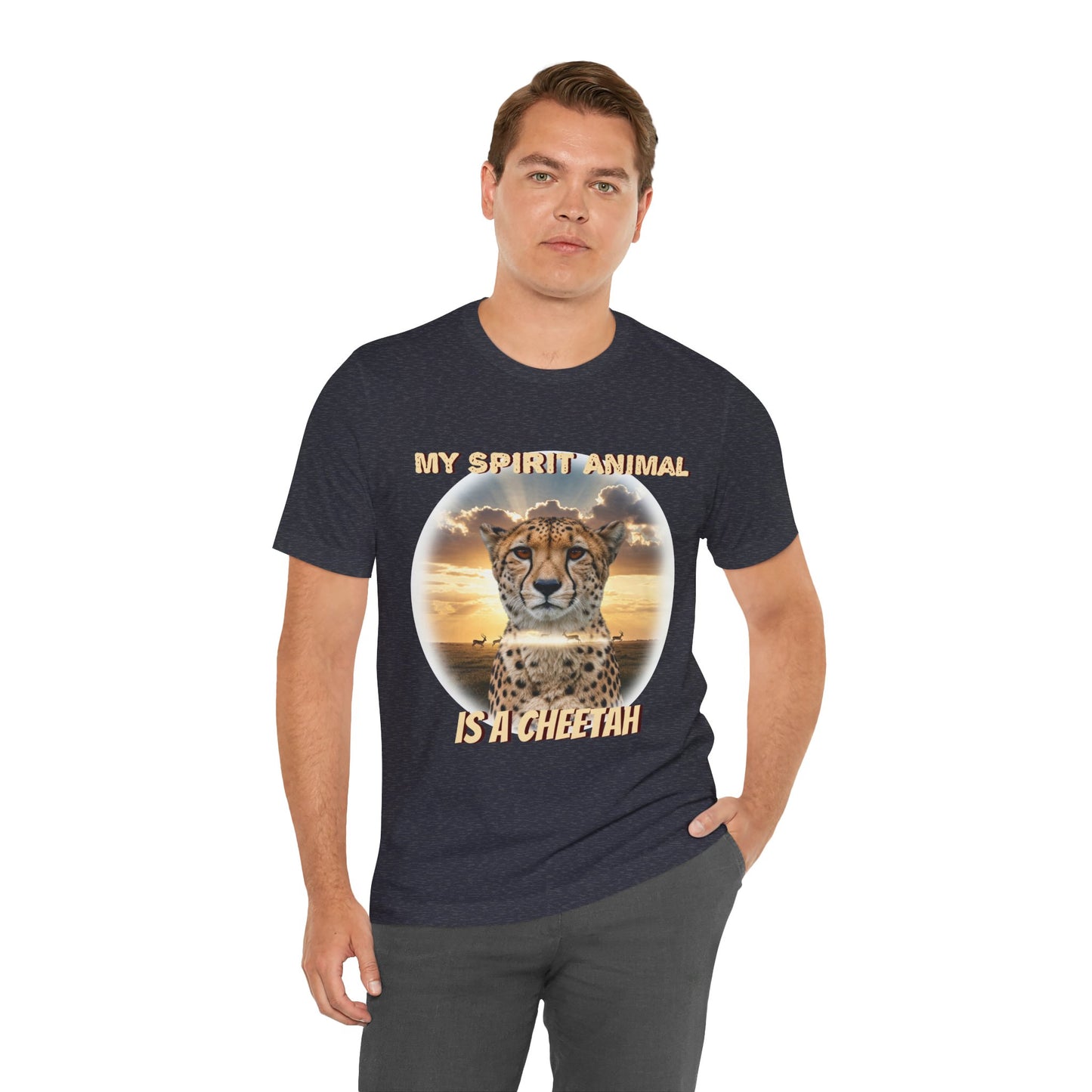 Unisex Jersey Tee - My Spirit Animal is a Cheetah - Beautiful Cheetah Natura Lover Statement - Schmartypants