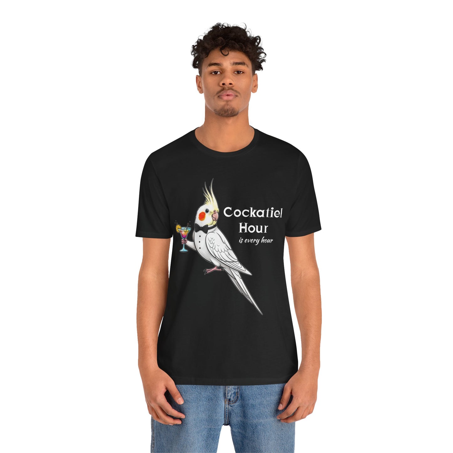 Cockatiel Hour Unisex Tee - Fun Bird Lover T-Shirt, Casual Wear, Gift for Bird Enthusiasts, Animal Lover Gift, Unique Graphic Tee