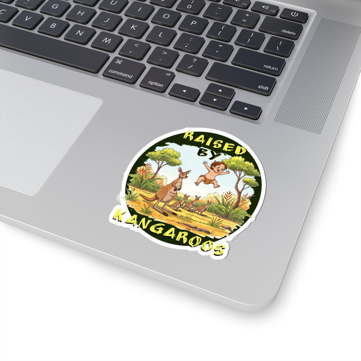 Raised by Kangaroos Stickers | Fun, Humorous Nature-Themed Kiss-Cut Stickers for Kids & Animal Lovers, Aussies - Schmartypants