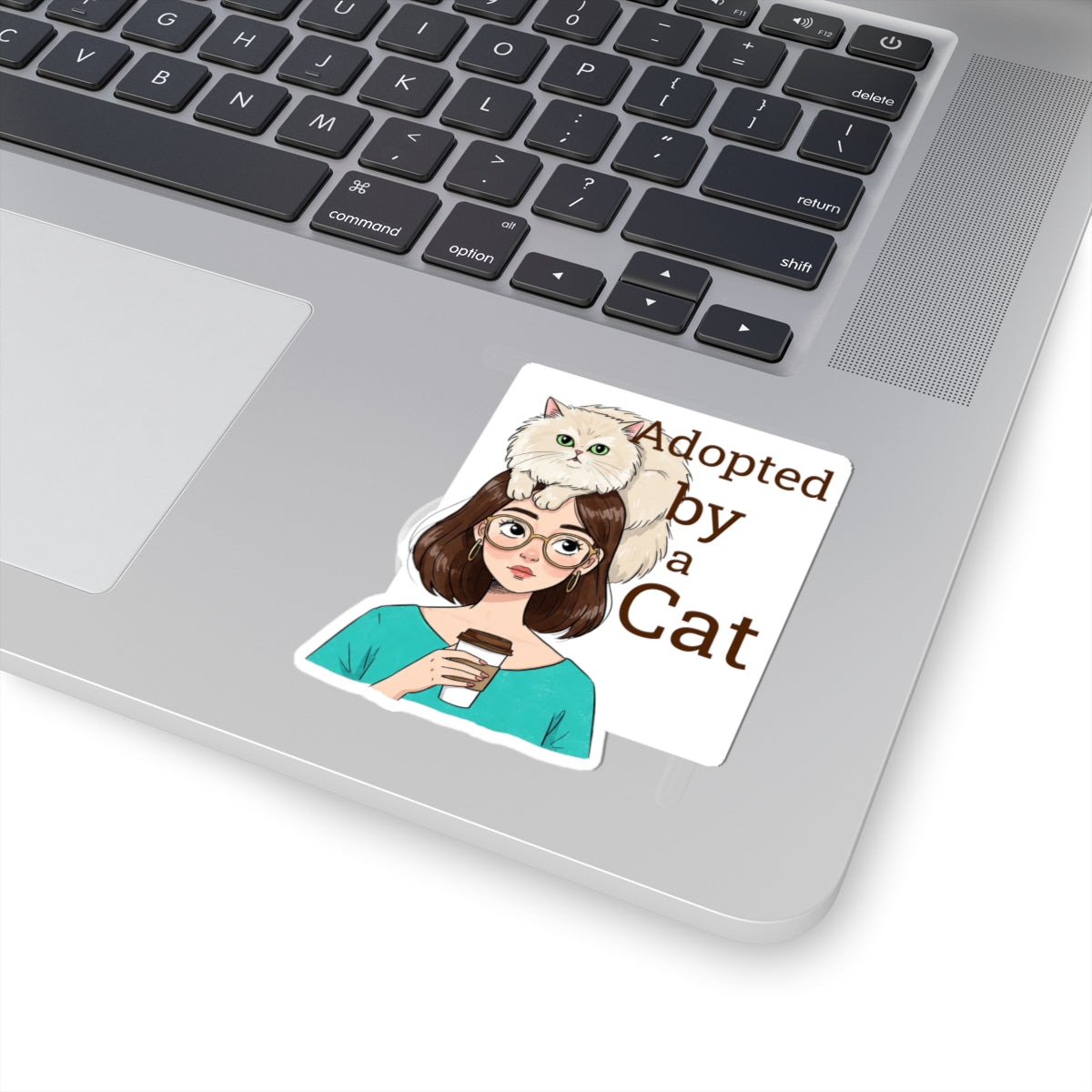 Adopted by a Cat Kiss-Cut Stickers - Perfect for Cat Lovers and Pet Enthusiasts - Feline Humor - Funny Cat - Schmartypants