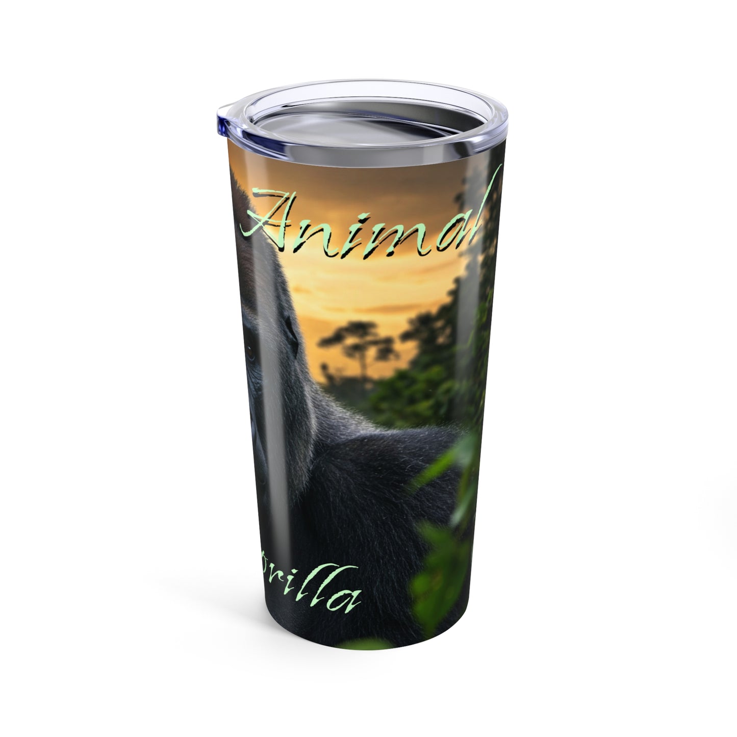 20oz 'My Spirit Animal is a Gorilla' Tumbler - Beautiful Travel Mug for Animal Lovers, Conservationists - Schmartypants