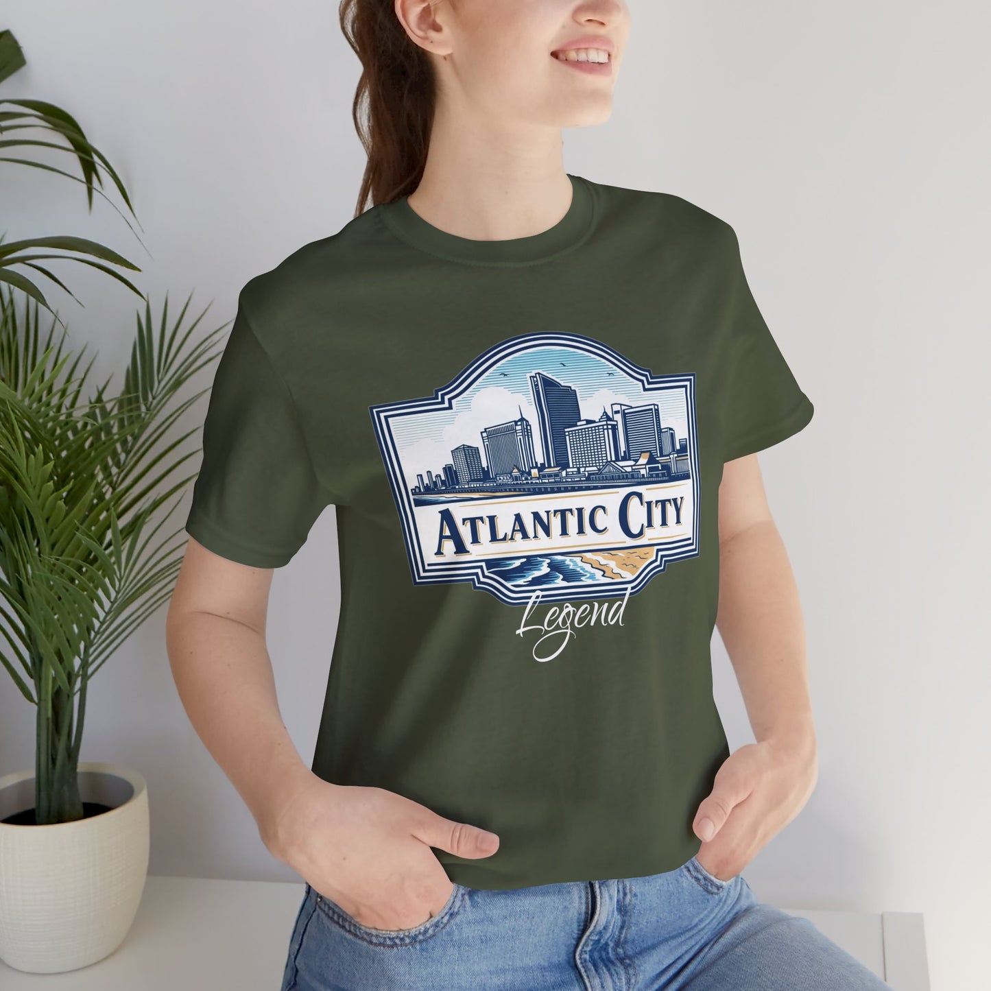 Atlantic City Legend Tee - Unisex Jersey Shirt, Cool Graphic Tee, Casual Wear, Vacation Souvenir, Travel Gift, Beach Outfit
