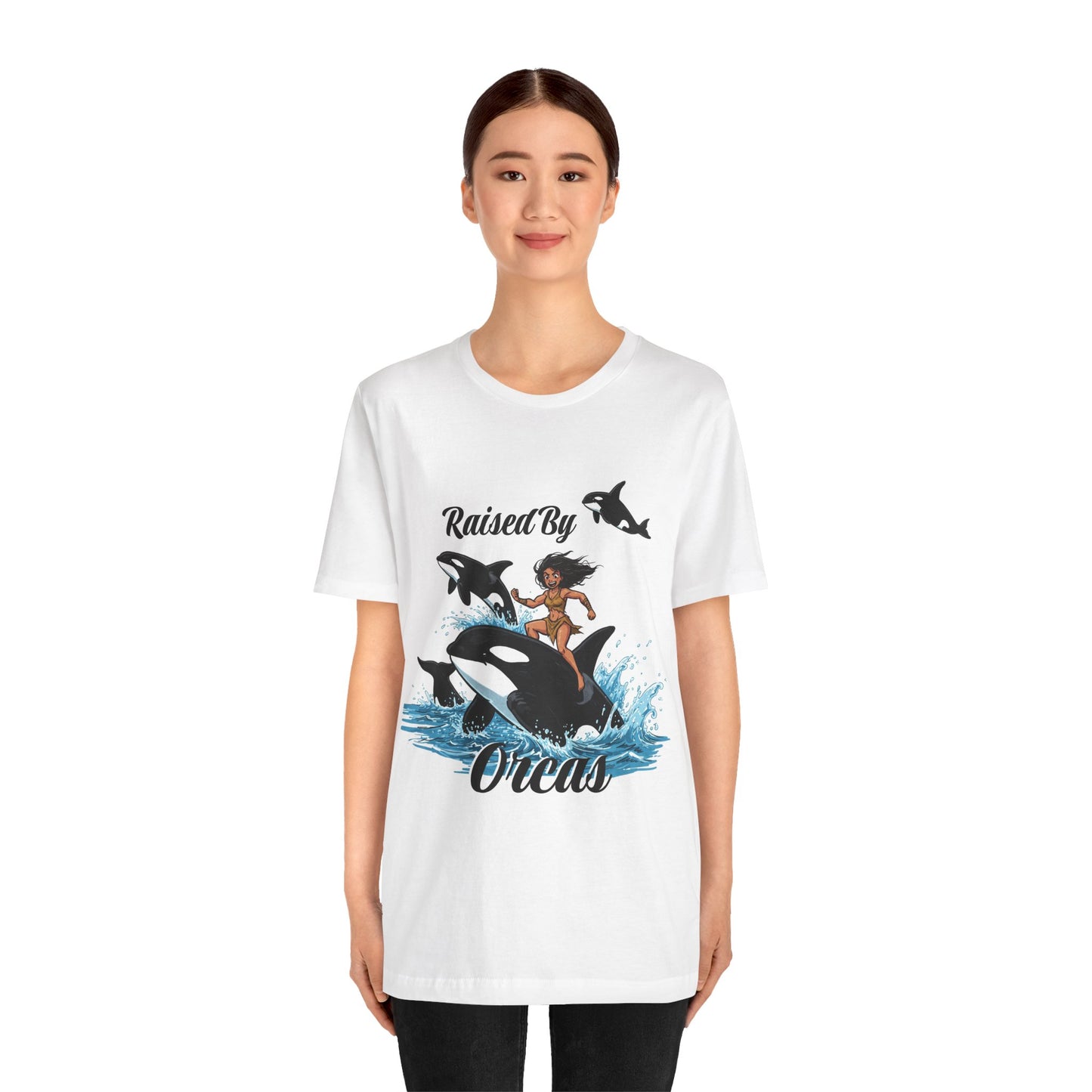'Raised By Orcas' Unisex Tee | Ocean Lover Shirt, Animal Spirit Tee, Whale Enthusiast Gift, Nautical Apparel, Summer Essentials