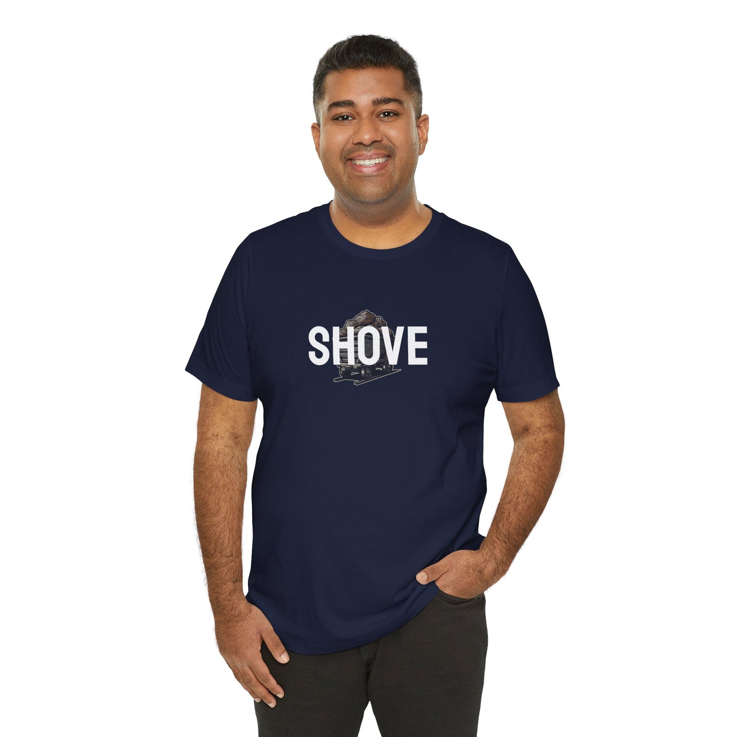 Athletic Spirit SHOVE Unisex Tee, Baseball Player Gift, Sports Fan Shirt, Inspirational Athlete Top, Underdog Competition Statement Piece