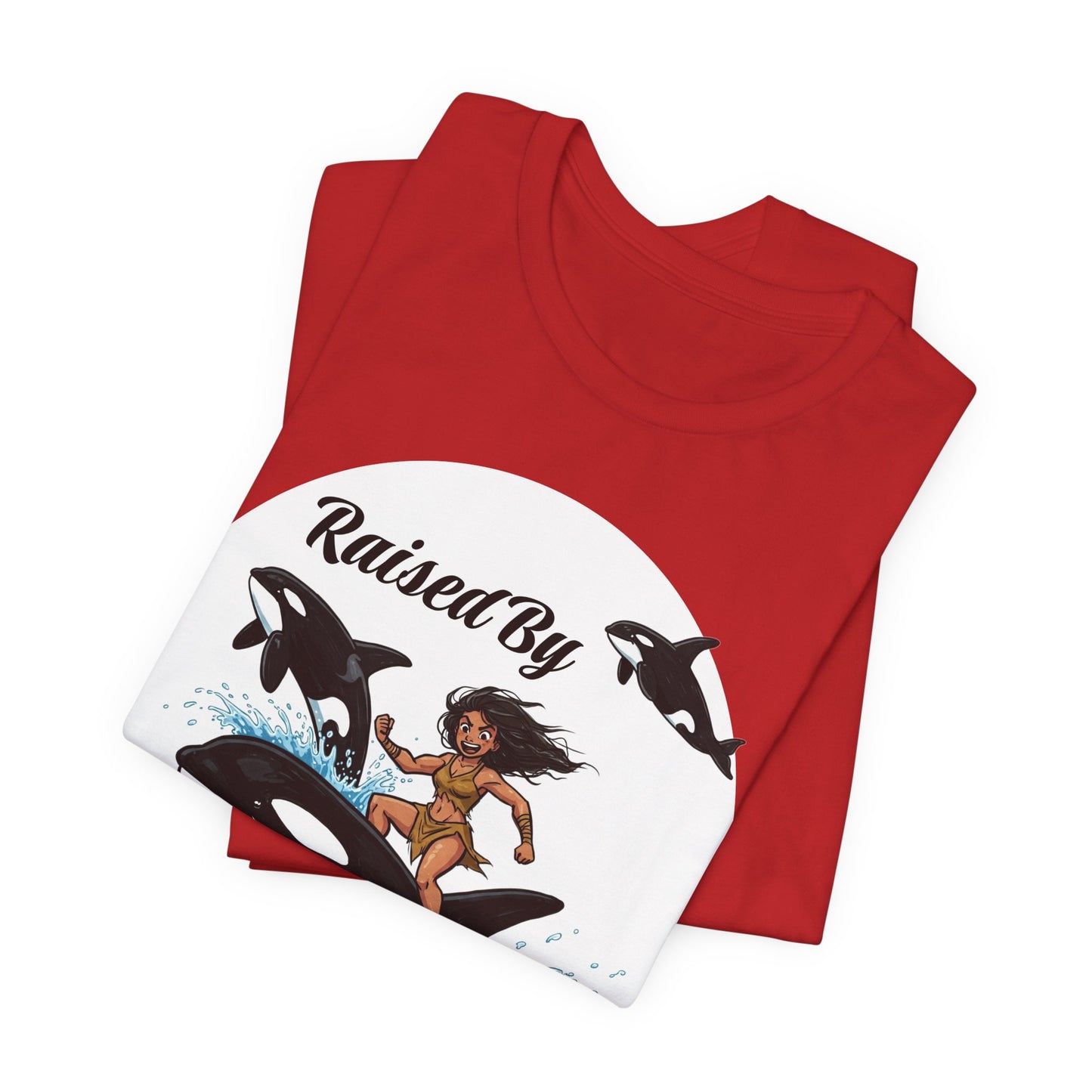 'Raised By Orcas' Unisex Tee | Ocean Lover Shirt, Animal Spirit Tee, Whale Enthusiast Gift, Nautical Apparel, Summer Essentials