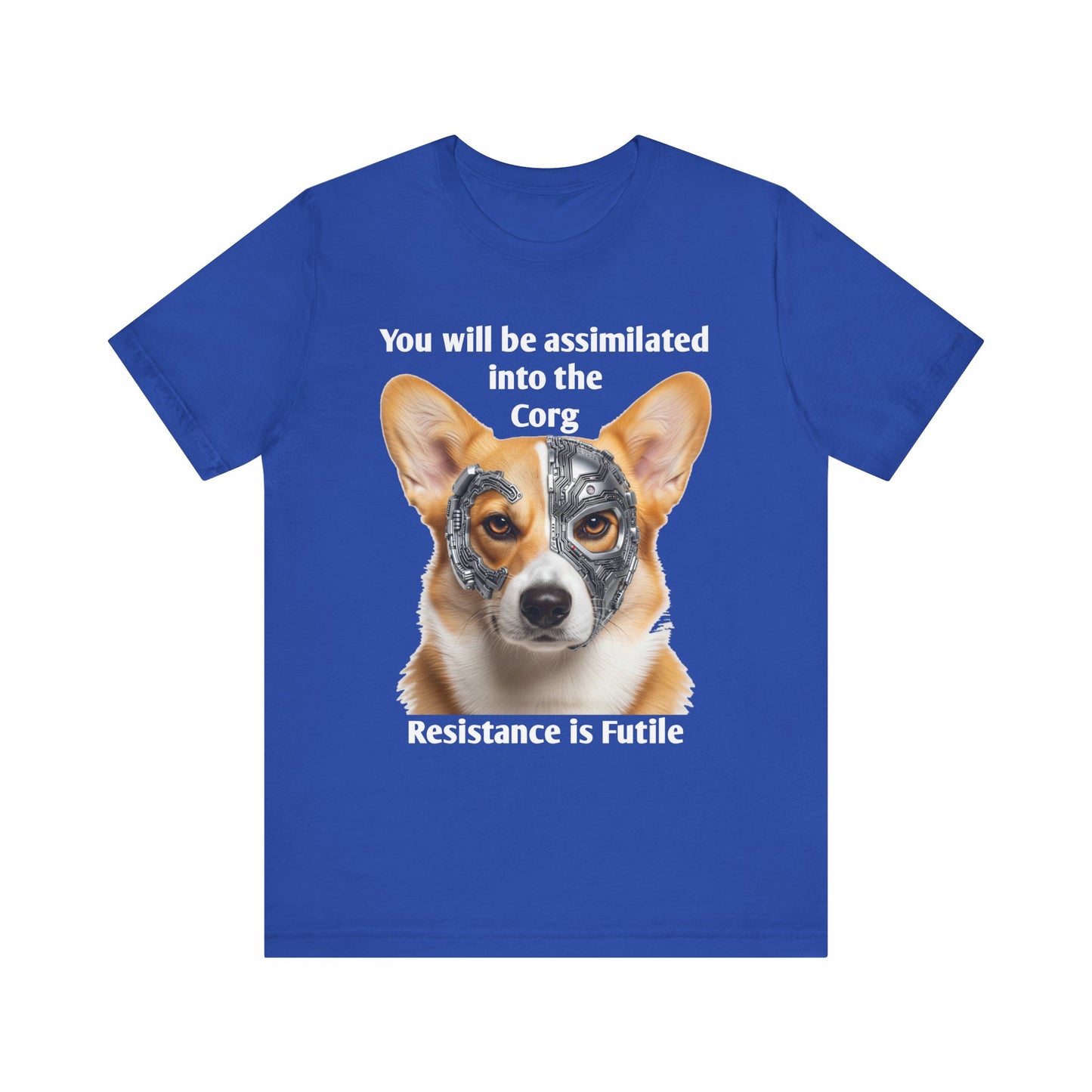 Star Trek Corgi Unisex Tee, Borg Implants, Resistance is Futile, Funny Gift for Corgi Lovers, Trekkies, Trekkie Conventions, Dog Park