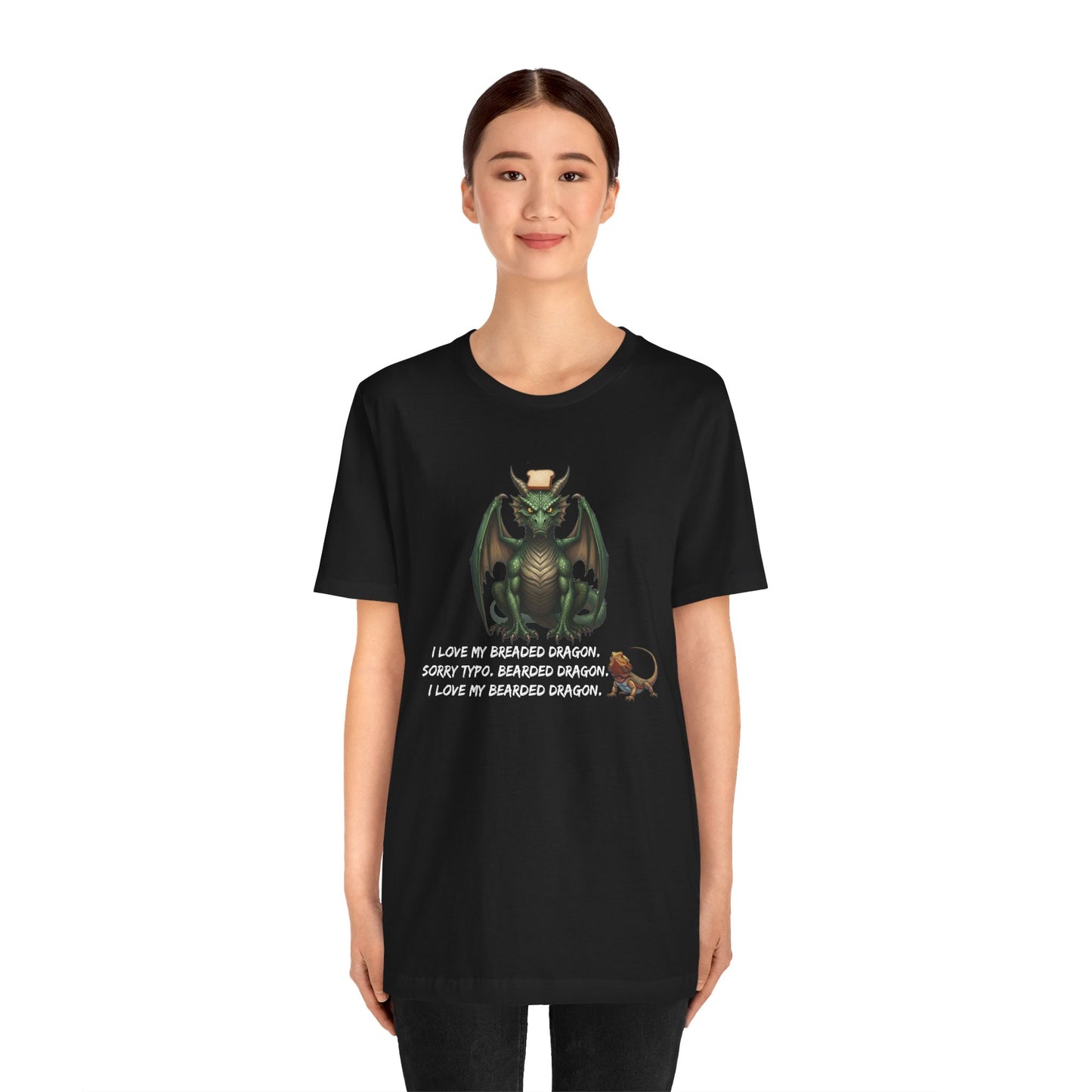 Funny Bearded Dragon Typo Unisex Tee, I Love Breaded Dragons Sorry Typo, Bearded Dragon Shirt, Pet Owner Gift, Reptile Lover Shirt, Dragon