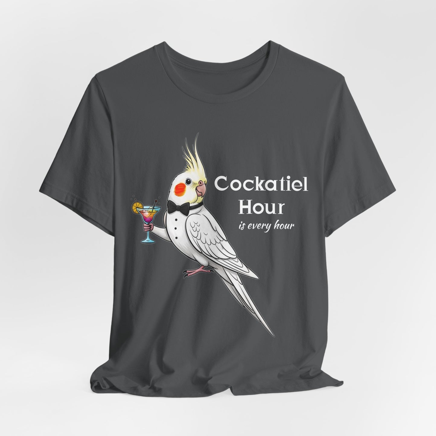 Cockatiel Hour Unisex Tee - Fun Bird Lover T-Shirt, Casual Wear, Gift for Bird Enthusiasts, Animal Lover Gift, Unique Graphic Tee