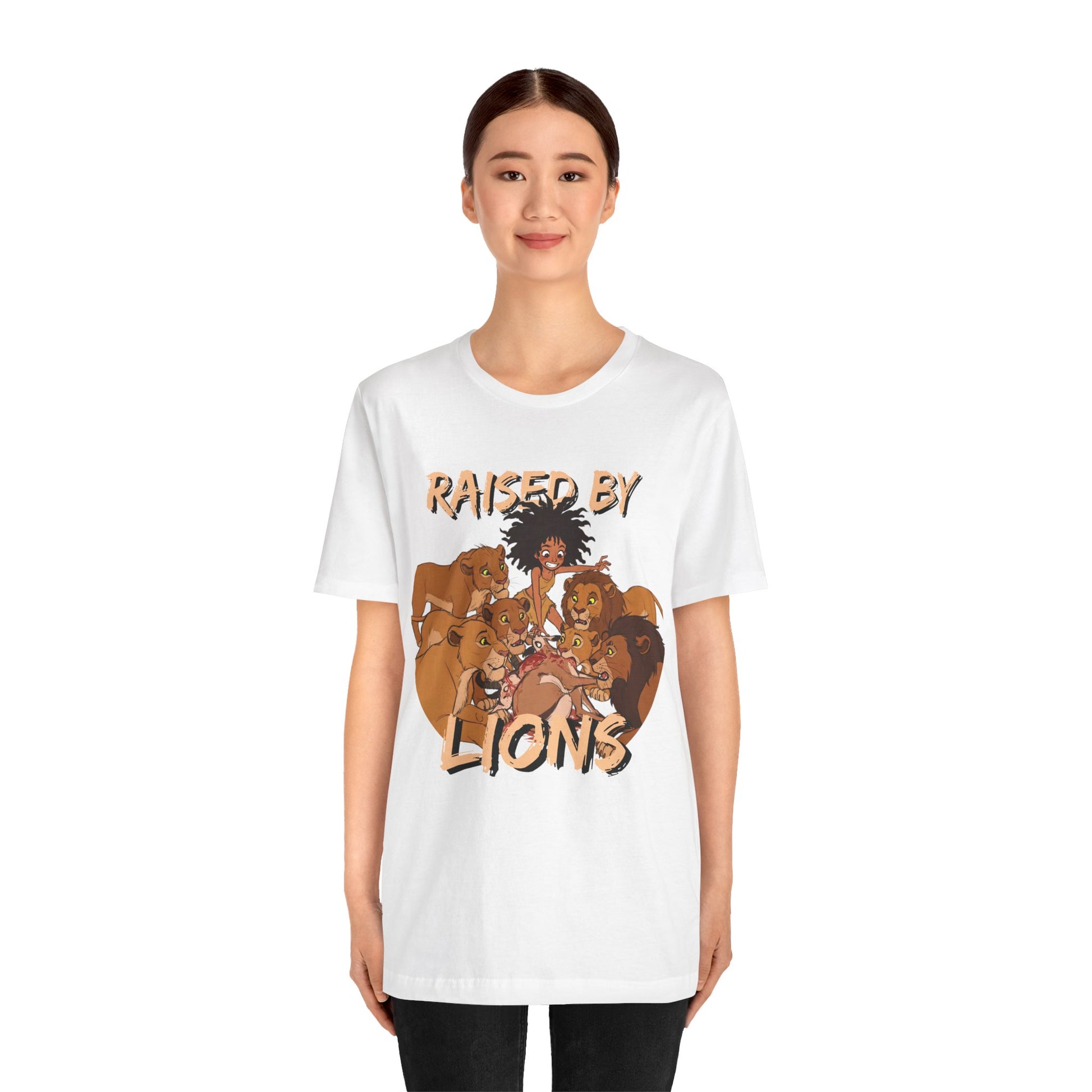 Raised by Lions Unisex Tee, Funny Animal Shirt, Lion Lover Gift, Safari T-Shirt, Jungle Adventure Apparel, Casual Wear - Schmartypants