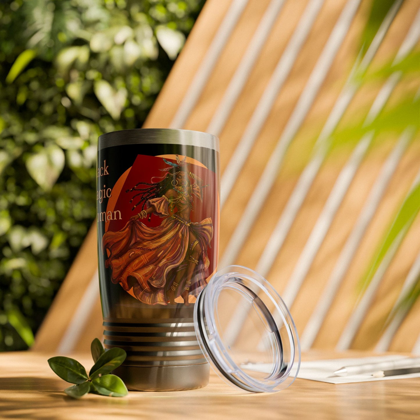 'Black Magic Woman' Tumbler, Stylish Travel Mug for Coffee and Tea Lovers, Great Gift for fans of Santana and Classic Rock, Halloween Sipper, Unique Drinkware