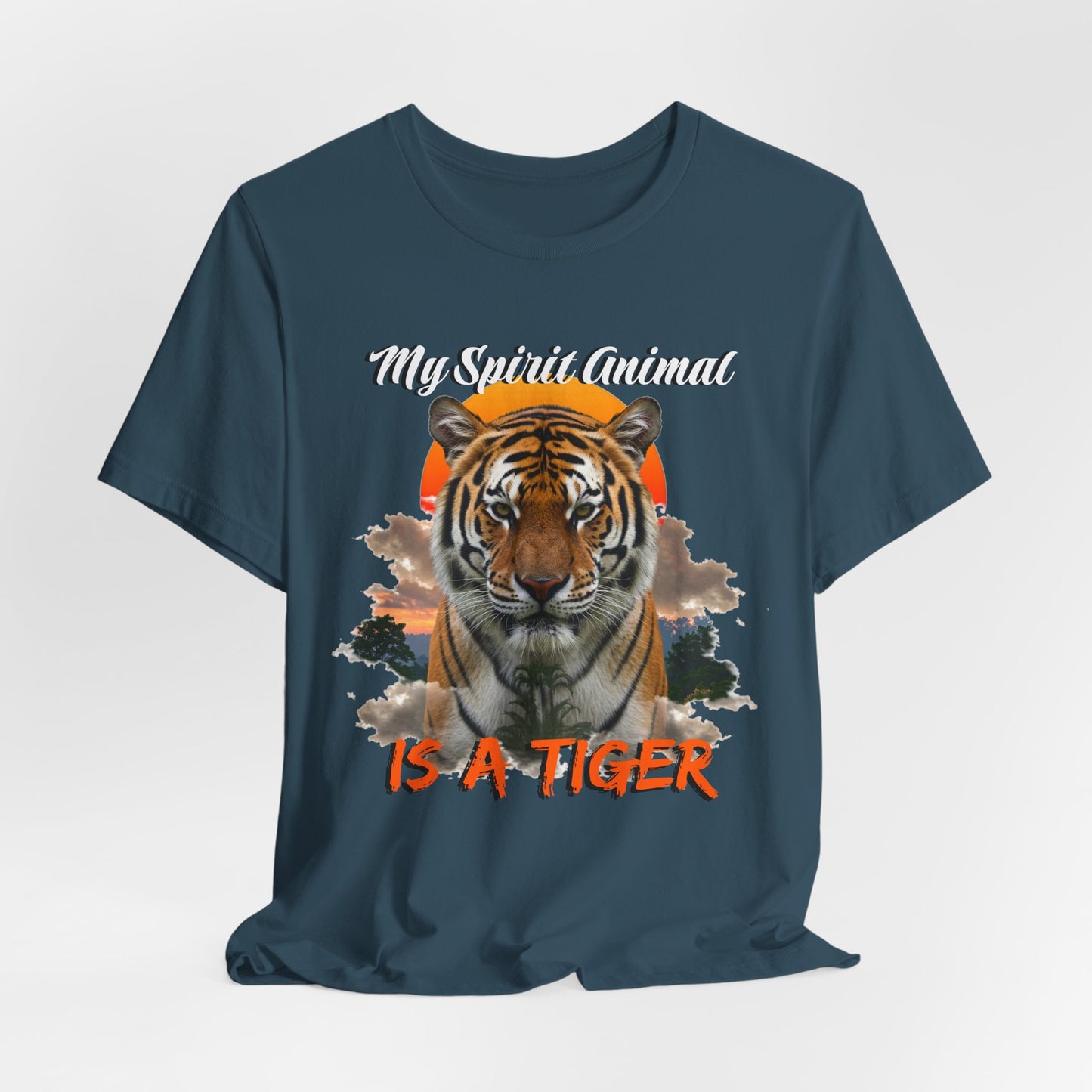 My Spirit Animal is a Tiger Tee - Unisex Jersey Short Sleeve T-Shirt, Inspirational Fierce Nature Apparel for Tiger Lovers, Casual Wear, Zoo
