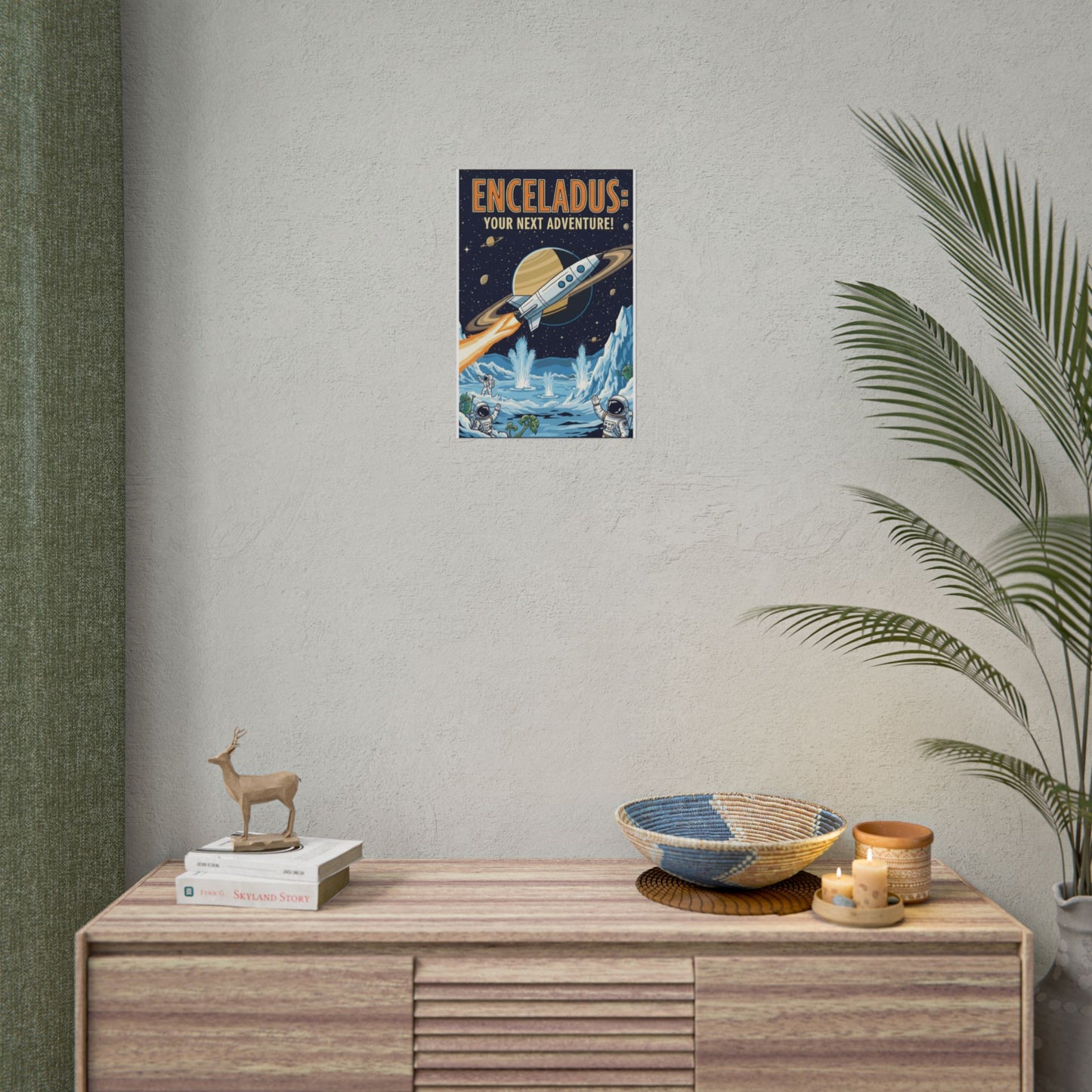 Enceladus Adventure Rolled Posters, Space Wall Art, Astronaut Decor, Travel Inspiration, Unique Gift for Space Lovers