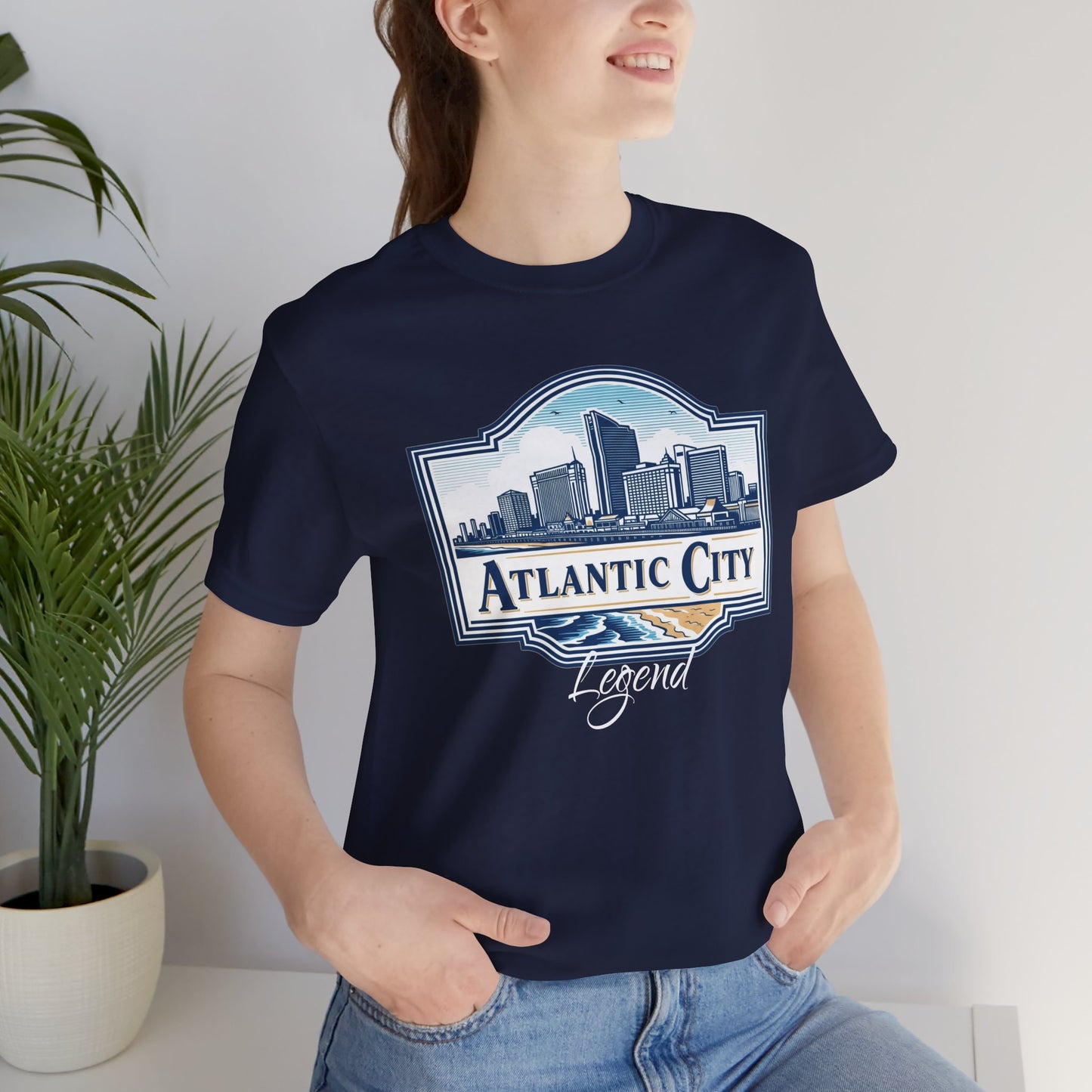 Atlantic City Legend Tee - Unisex Jersey Shirt, Cool Graphic Tee, Casual Wear, Vacation Souvenir, Travel Gift, Beach Outfit