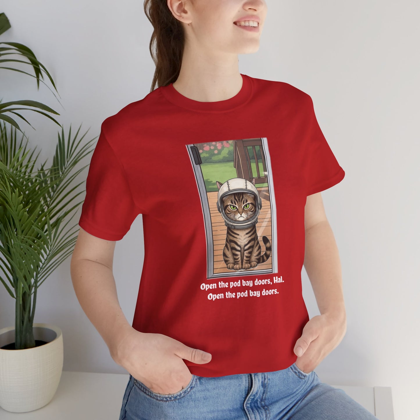 Cat Astronaut Tee, Funny Cat Shirt, Cat Lover Gift, Space Sci-Fi Tee, Hal 2001 Humor Shirt, Unisex Jersey Tee