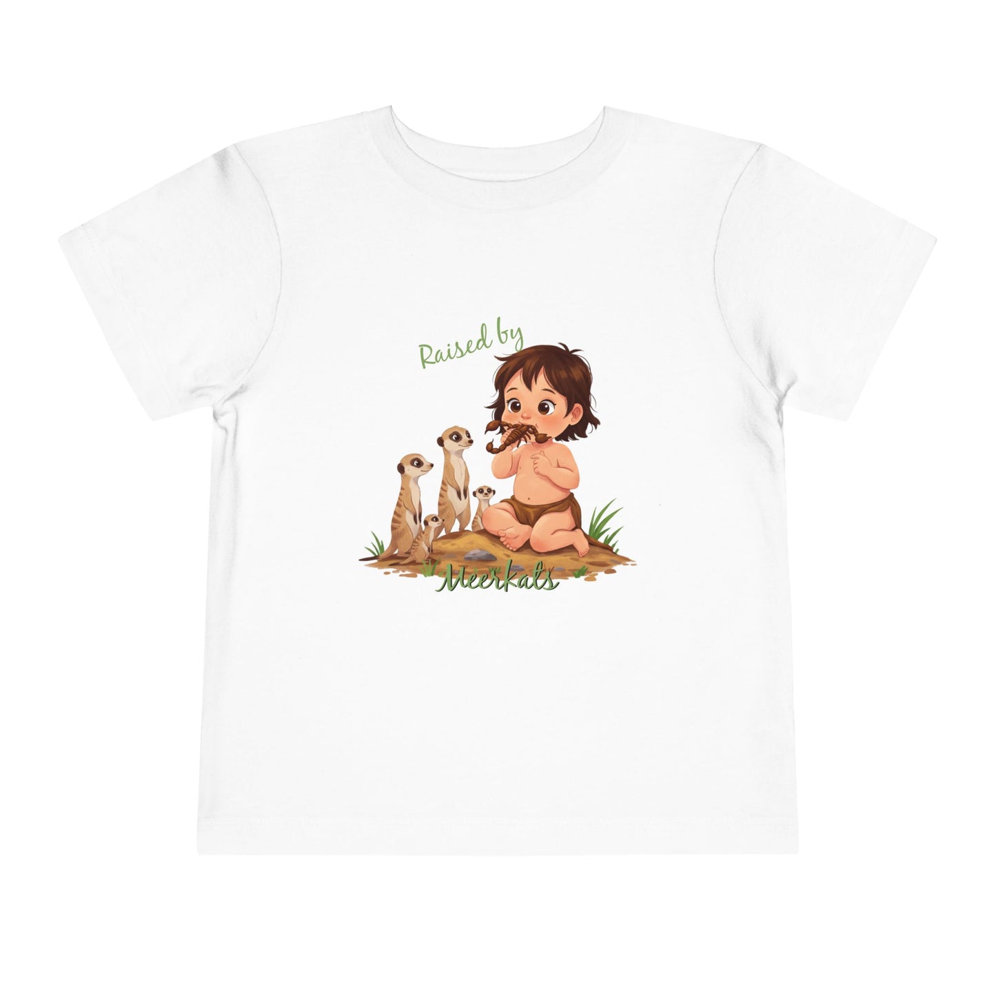 Cute, Funny Toddler Tee - "Raised by Meerkats" Design - Schmartypants