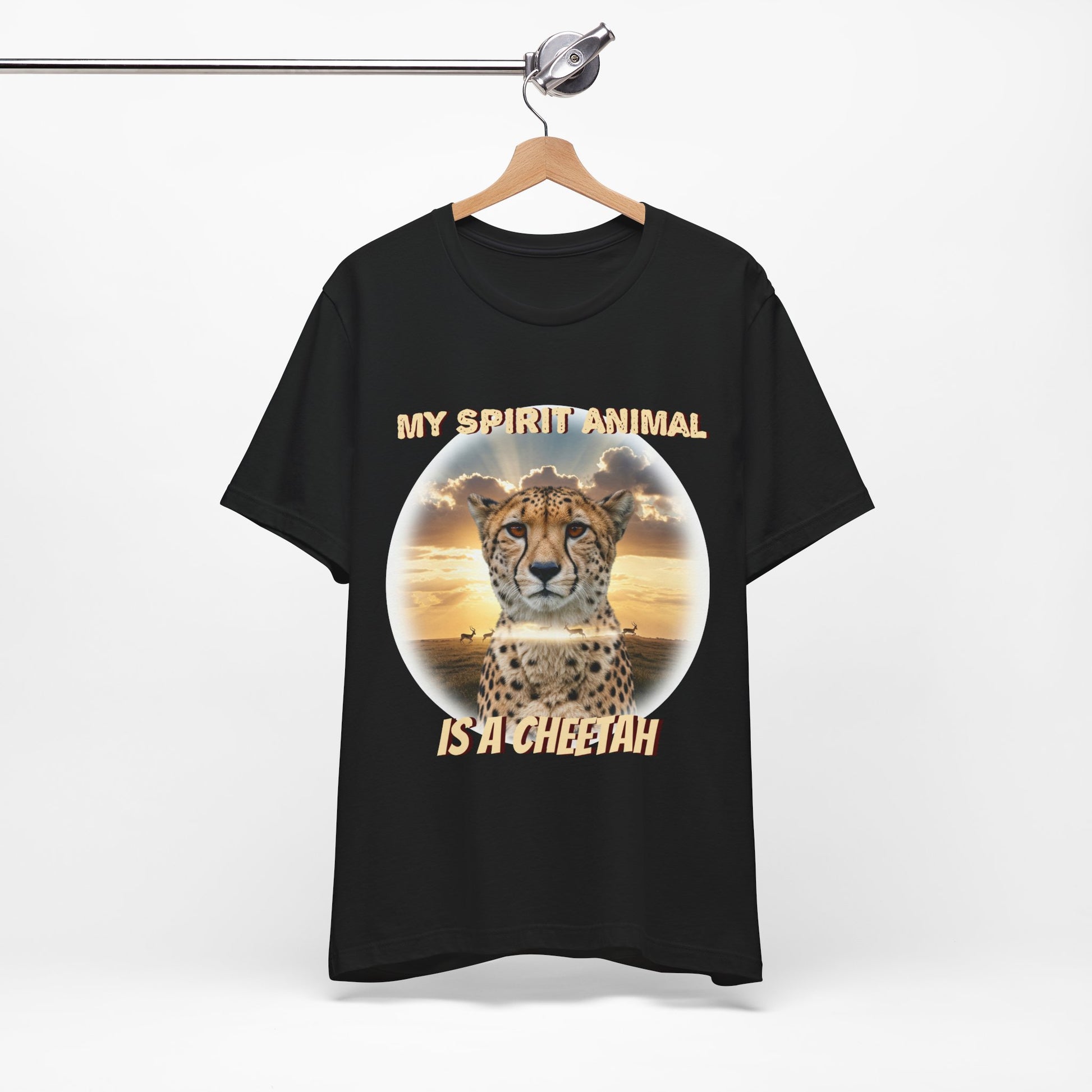 Unisex Jersey Tee - My Spirit Animal is a Cheetah - Beautiful Cheetah Natura Lover Statement - Schmartypants