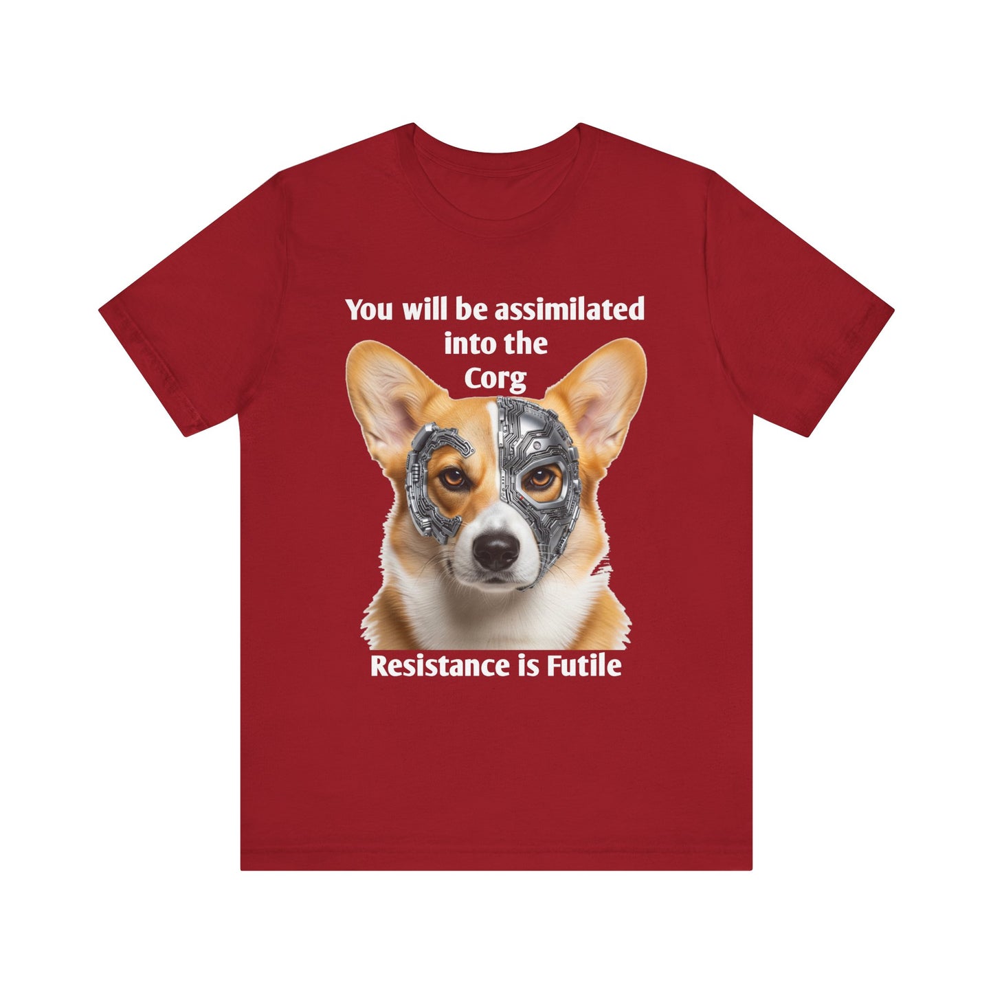 Star Trek Corgi Unisex Tee, Borg Implants, Resistance is Futile, Funny Gift for Corgi Lovers, Trekkies, Trekkie Conventions, Dog Park