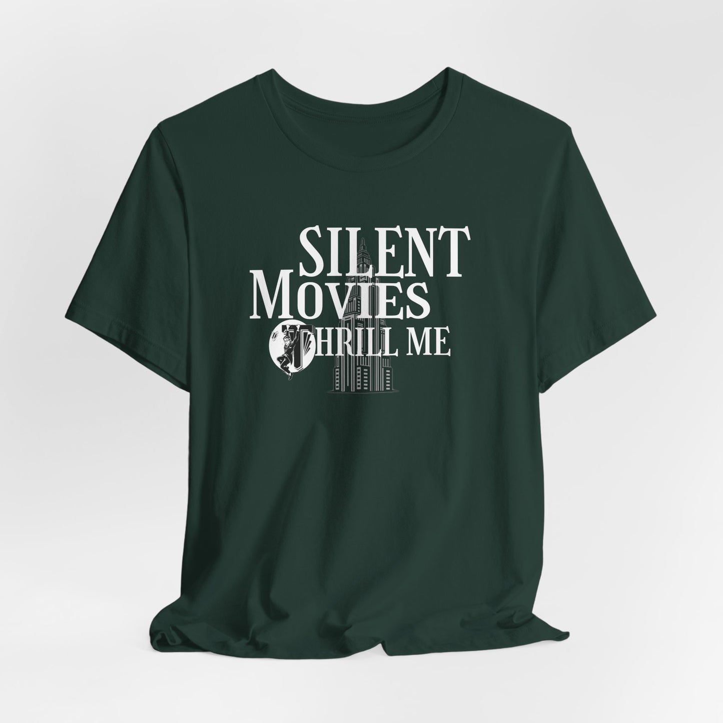 Silent Movies Thrill Me Tee, Unisex T-Shirt, Vintage Film Lover Shirt, Movie Buff Gift, Retro Cinema Apparel