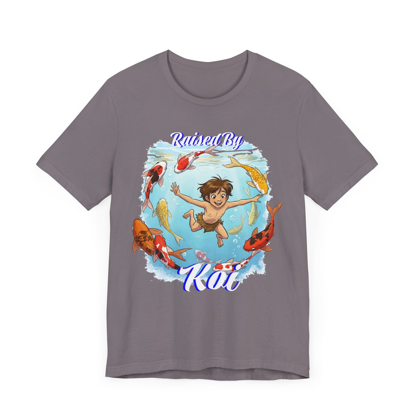 'Raised By Koi; Unisex Jersey Tee - Funny Graphic Tee for Aquatic Lovers, Cute Gift for Birthdays, Casual Wear, Summer Fashion, Relaxed Style - Schmartypants