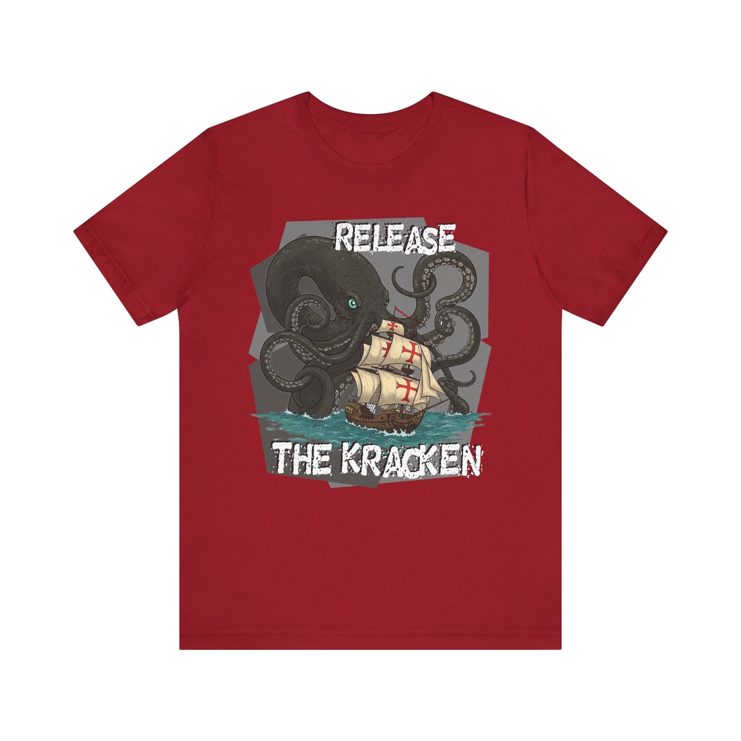 'Release The Kraken!' Tee - Unisex Short Sleeve Shirt, Nautical Tees, Pirate Fashion, Ocean Lover Gift, Funny T-Shirt, Sea Creature Shirt, Great for Gamers - Schmartypants