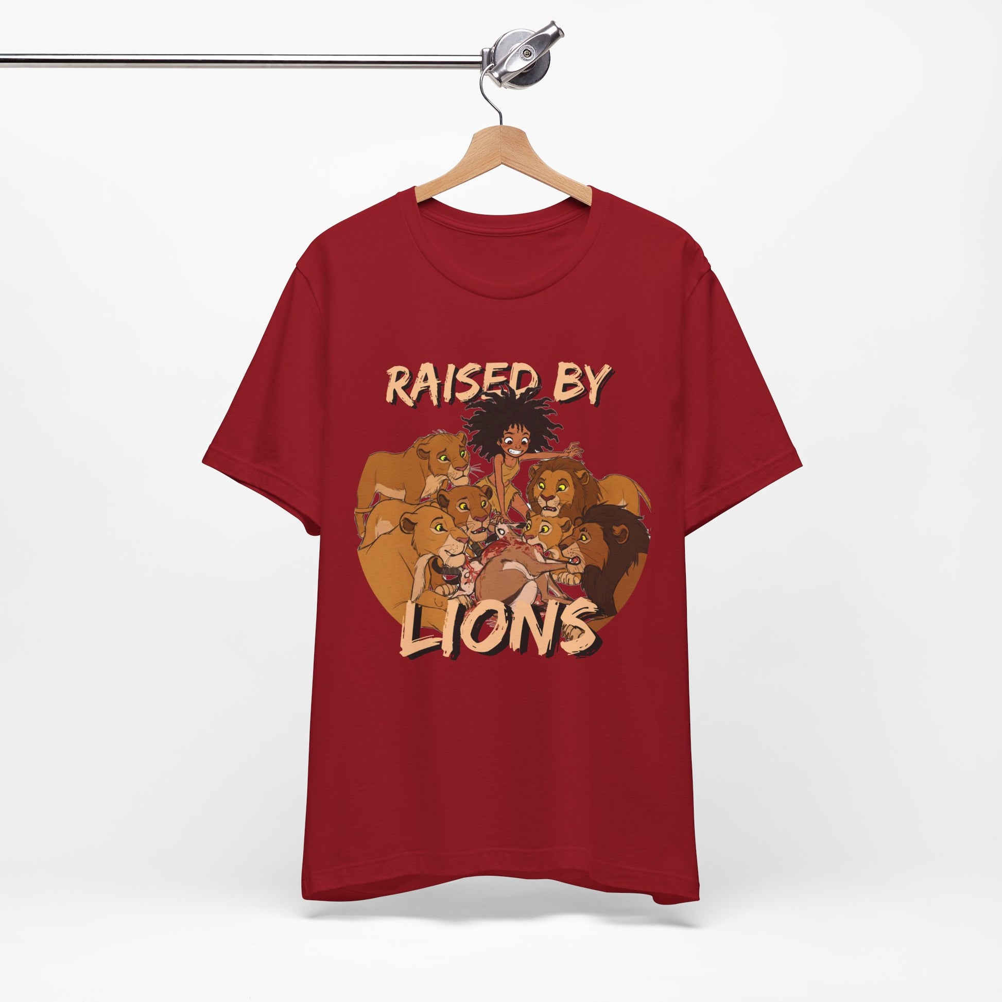 Raised by Lions Unisex Tee, Funny Animal Shirt, Lion Lover Gift, Safari T-Shirt, Jungle Adventure Apparel, Casual Wear - Schmartypants