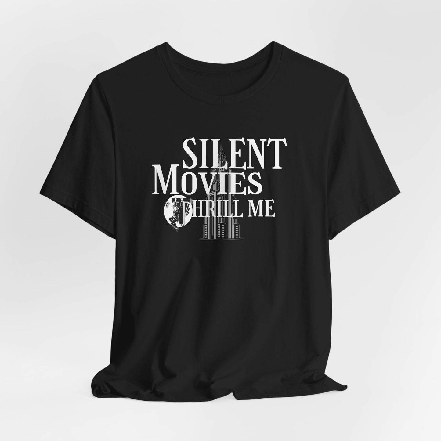 Silent Movies Thrill Me Tee, Unisex T-Shirt, Vintage Film Lover Shirt, Movie Buff Gift, Retro Cinema Apparel