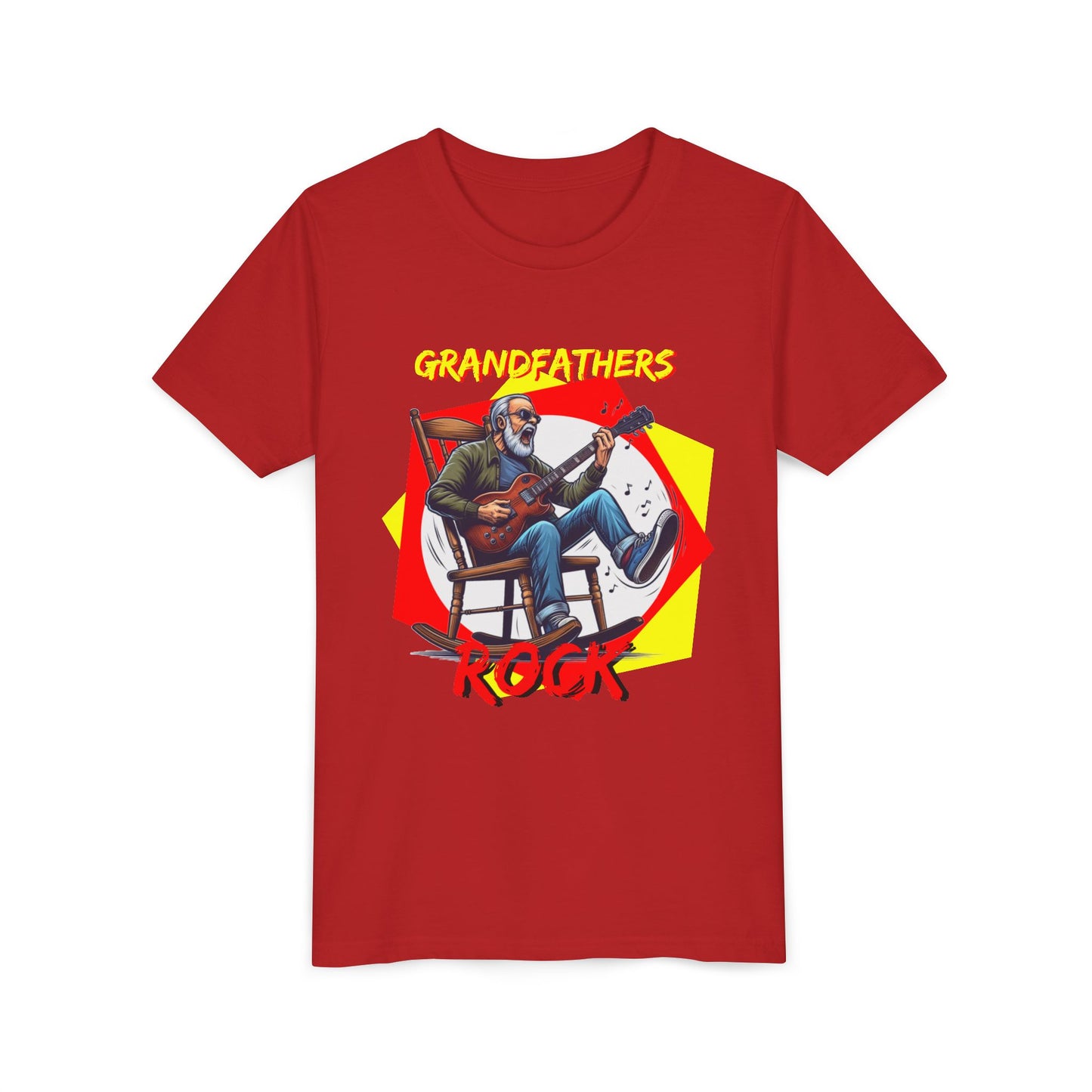 'Grandfathers Rock' Youth Short Sleeve Tee - Cool Guitar Design to Express the Love for Grandpa - Schmartypants