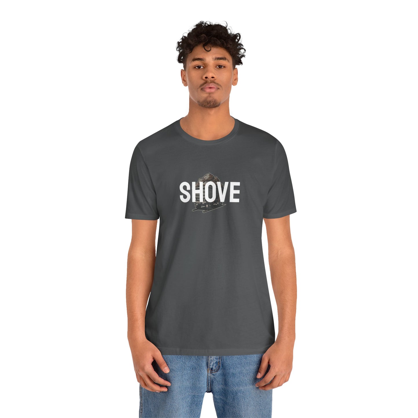 Athletic Spirit SHOVE Unisex Tee, Baseball Player Gift, Sports Fan Shirt, Inspirational Athlete Top, Underdog Competition Statement Piece