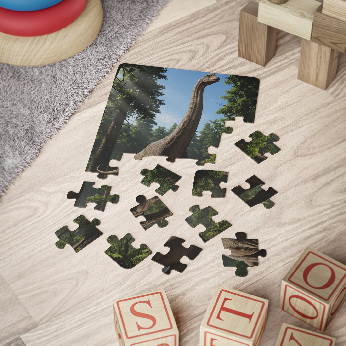 Brachiosaurus Jurassic Dinosaur Adventure Kids' Puzzle, 30-Piece, Fun Learning Game, Educational Toy, Dino-Themed Activity, Birthdays