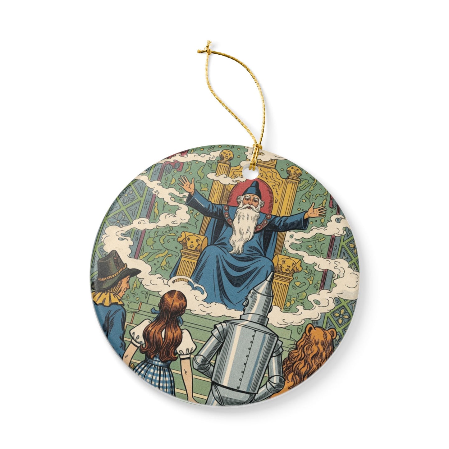 Wizard of Oz Ceramic Ornament, Holiday Decoration, Keepsake Gift, Home Decor, Christmas Ornament, Unique Gift for Fans, Wizard Theme