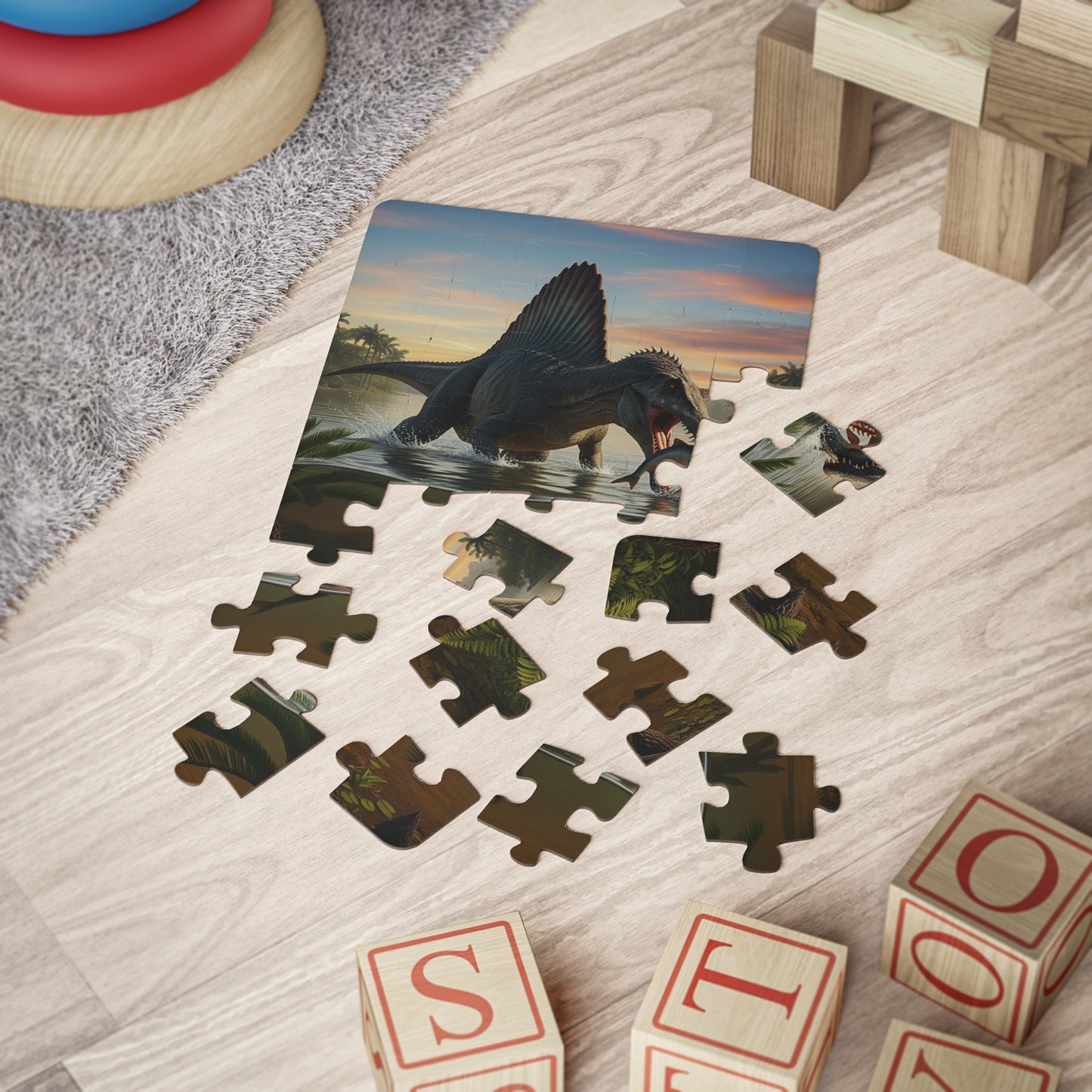 Spinosaurus Jurassic Dinosaur-Themed Kids' Puzzle, 30-Piece, Engaging Educational Game, Ideal Gift for Birthdays, Family Fun Activities