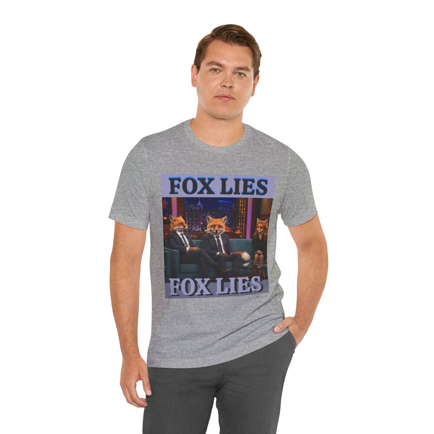 Humorous Fox Lies Tee - Unisex Jersey Short Sleeve T-Shirt - Protest Wear - Activist Tee - Schmartypants