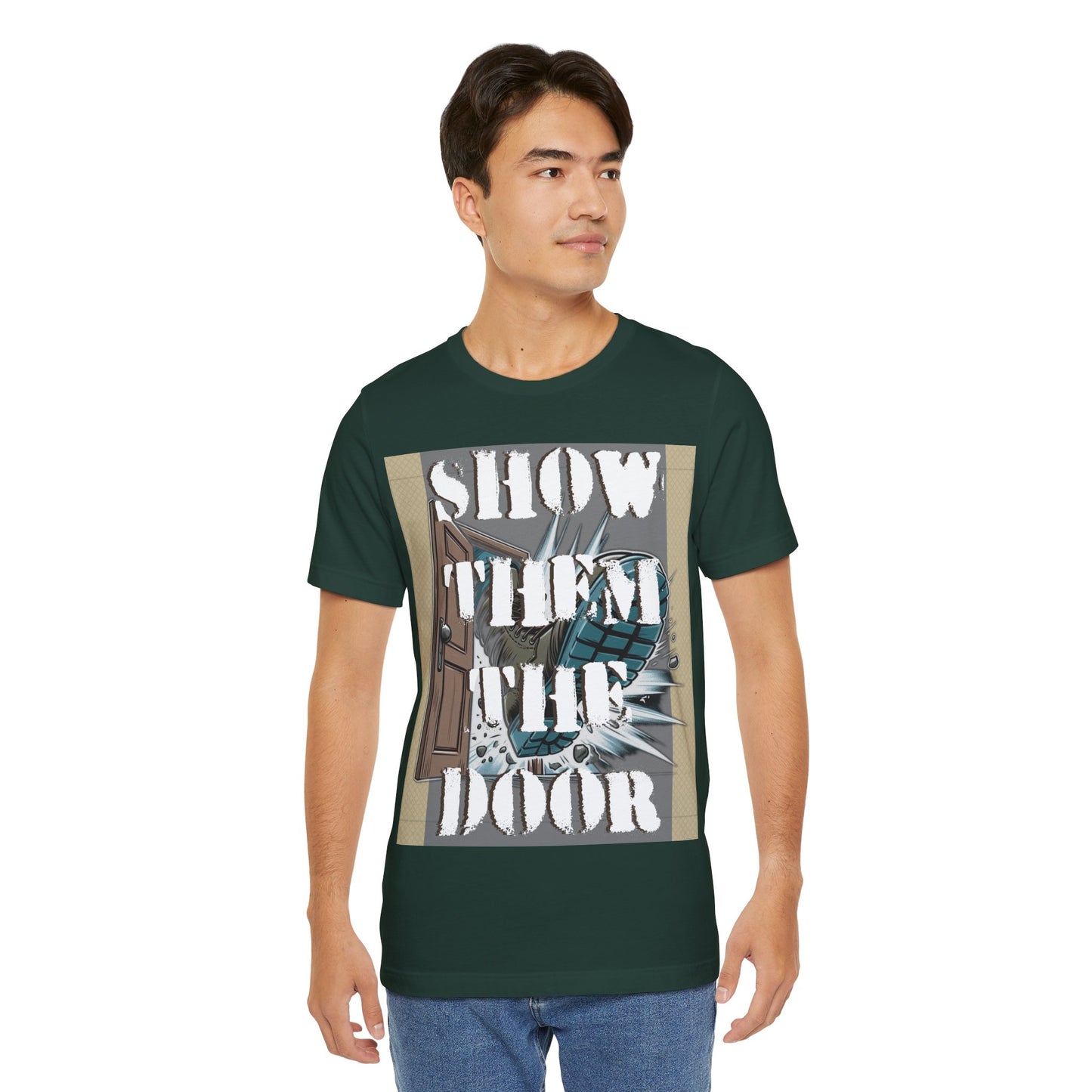 Unisex Graphic Tee - 'Show Them the Door' Protest Shirt - Gift for Progressives - Schmartypants