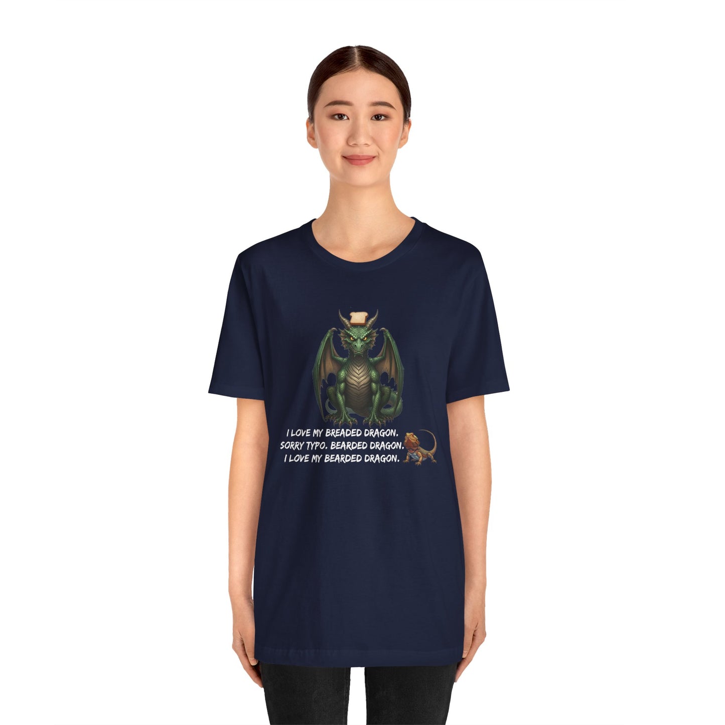 Funny Bearded Dragon Typo Unisex Tee, I Love Breaded Dragons Sorry Typo, Bearded Dragon Shirt, Pet Owner Gift, Reptile Lover Shirt, Dragon