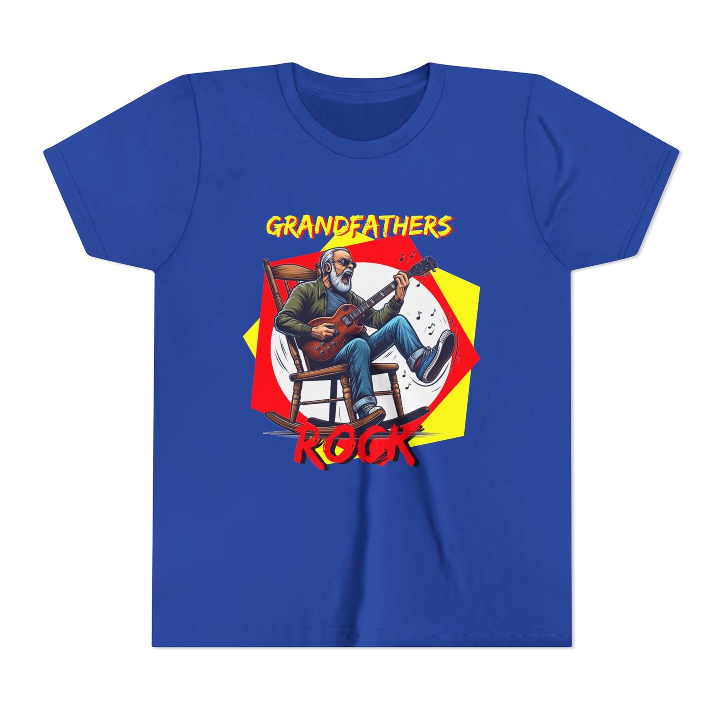 'Grandfathers Rock' Youth Short Sleeve Tee - Cool Guitar Design to Express the Love for Grandpa - Schmartypants